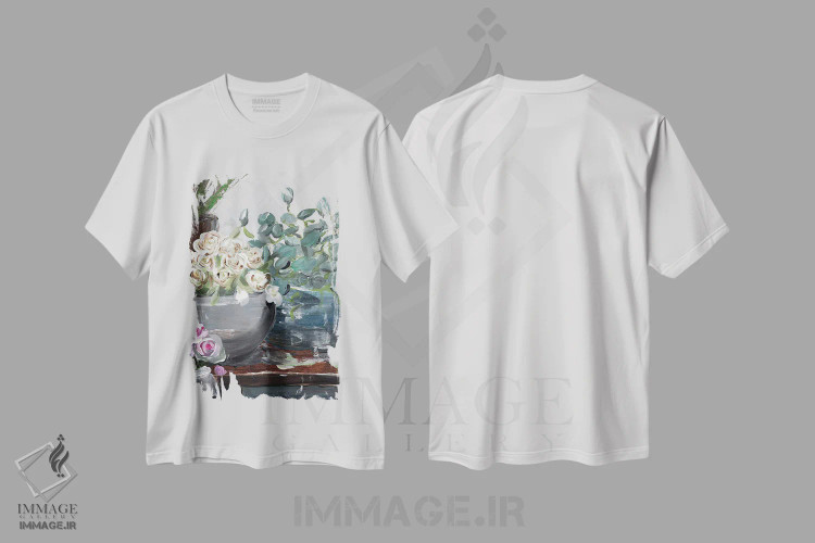 تیشرت سفید طرح دار آفریده شده در تنوع، تزئینی اثر مارسی چپمن | فروشگاه ایماژ