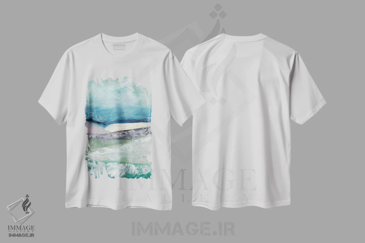تیشرت سفید طرح دار کوه نما با صورتی ملایم ۲، دکور معاصر اثر مارسی چپمن | immage.ir