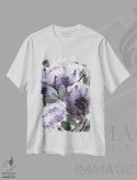 تیشرت سفید طرح دار بوته روستایی بنفش ۲، تزئینی اثر مارسی چپمن | فروشگاه ایماژ