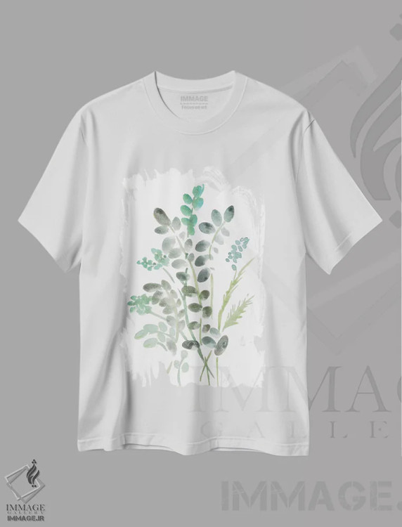 تیشرت سفید طرح دار گیاه شناسی روستایی ۱، مدیوم اثر مارسی چپمن | فروشگاه ایماژ