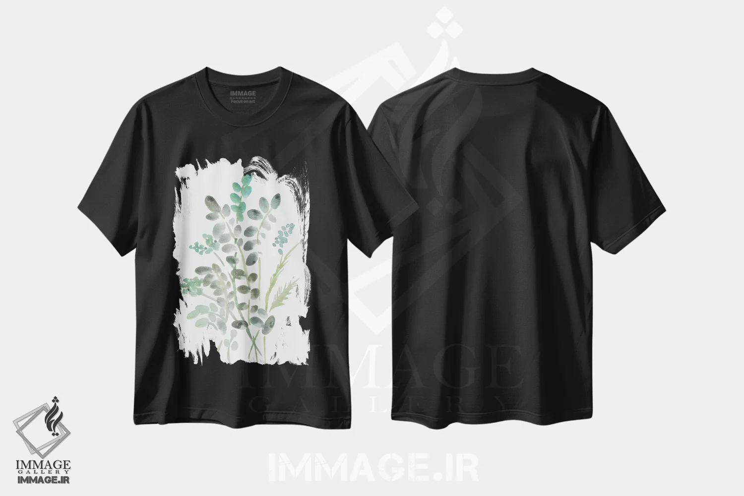 تیشرت مشکی طرح دار گیاه شناسی روستایی ۱، مدیوم اثر مارسی چپمن | immage.ir