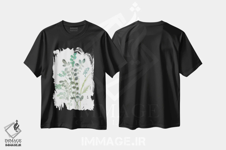 تیشرت مشکی طرح دار گیاه شناسی روستایی ۱، مدیوم اثر مارسی چپمن | immage.ir