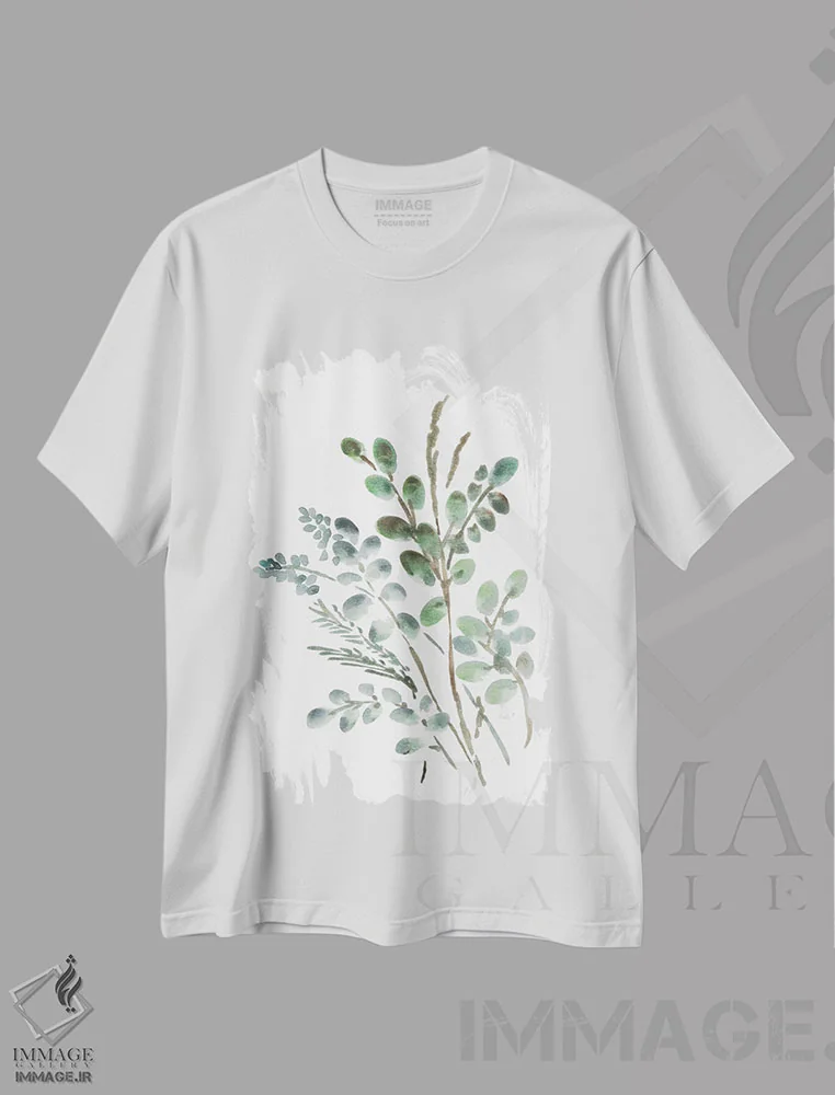 تیشرت سفید طرح دار گیاهان روستایی ۲، مدیوم اثر مارسی چپمن | immage.ir