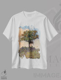 تیشرت سفید طرح دار درخت بلوط سمت راست، تزئینی اثر کریستوفر وست | فروشگاه ایماژ