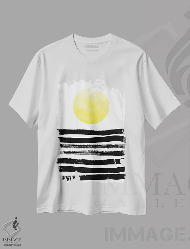 تیشرت سفید طرح دار سولا، آبستره اثر شارلوت وینتر | immage.ir