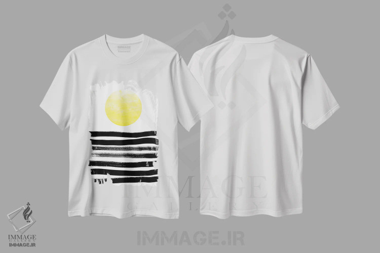 تیشرت سفید طرح دار سولا، آبستره اثر شارلوت وینتر | immage.ir