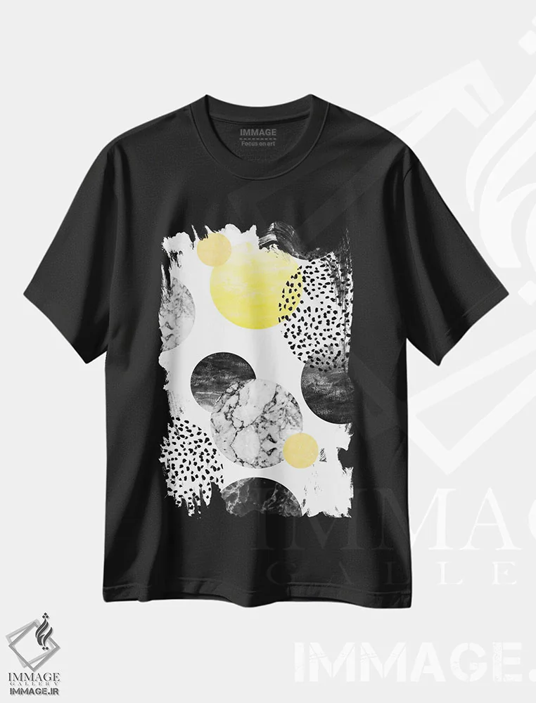 تیشرت مشکی طرح دار کلارا، آبستره اثر شارلوت وینتر | immage.ir