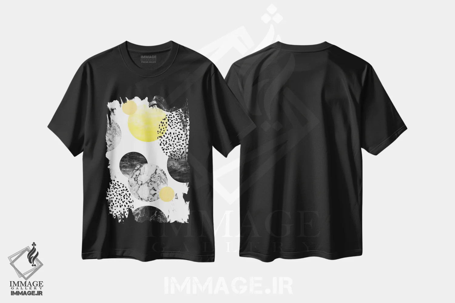 تیشرت مشکی طرح دار کلارا، آبستره اثر شارلوت وینتر | immage.ir