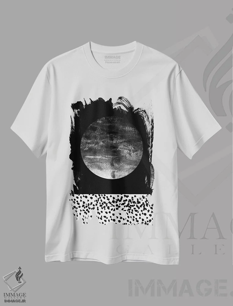 تیشرت سفید طرح دار فلیشیا، آبستره اثر شارلوت وینتر | فروشگاه ایماژ