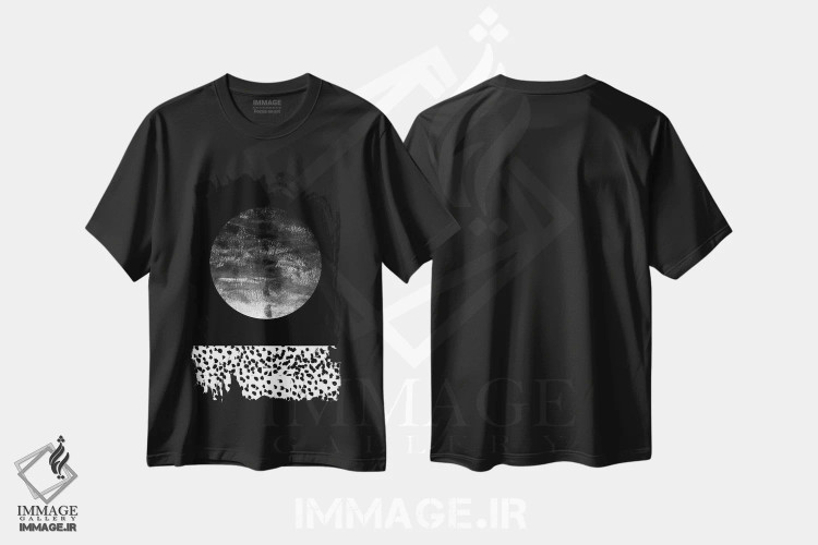 تیشرت مشکی طرح دار فلیشیا، آبستره اثر شارلوت وینتر | immage.ir