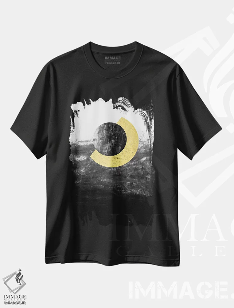 تیشرت مشکی طرح دار "مارینا" اثر شارلوت وینتر | فروشگاه ایماژ