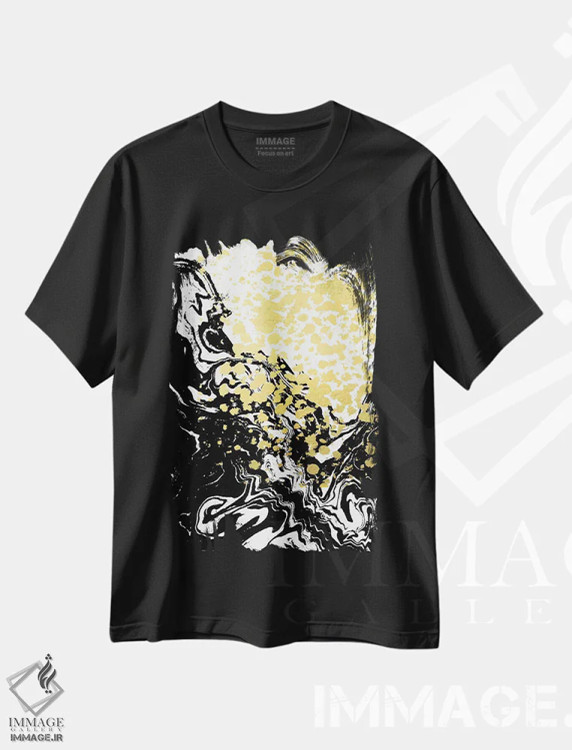 تیشرت مشکی طرح دار "آوریا" اثر شارلوت وینتر | immage.ir