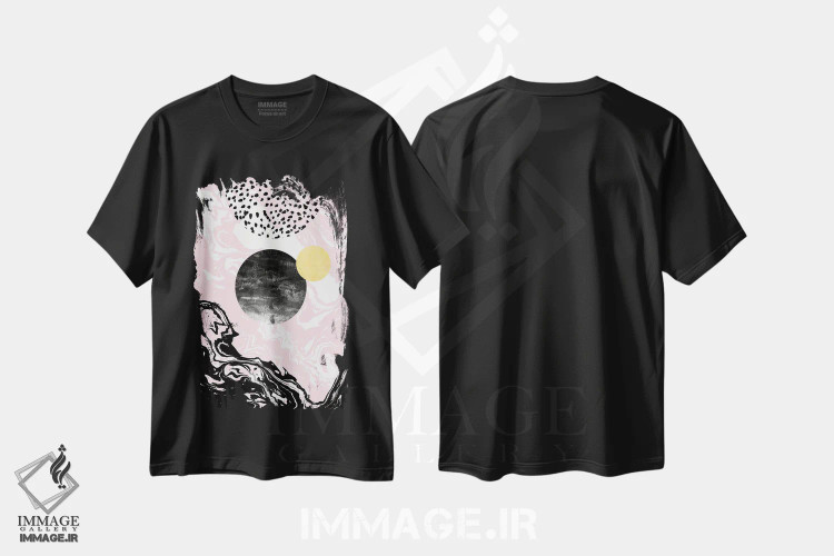 تیشرت مشکی طرح دار "ناتالیا" اثر شارلوت وینتر | فروشگاه ایماژ