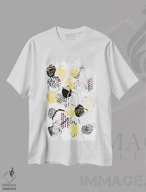 تیشرت سفید طرح دار "اکتاویا" اثر شارلوت وینتر | فروشگاه ایماژ