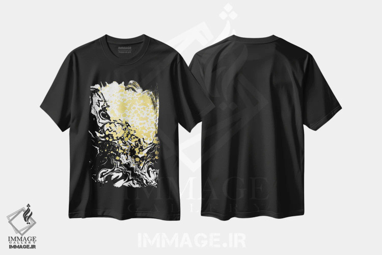 تیشرت مشکی طرح دار "آوریا" اثر شارلوت وینتر | immage.ir