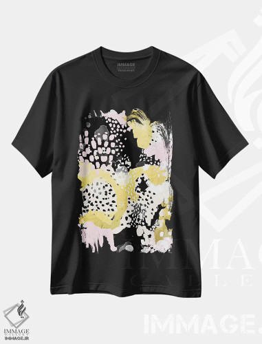 تیشرت مشکی طرح دار "روزا" اثر شارلوت وینتر | فروشگاه ایماژ