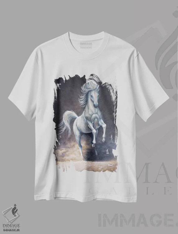 تیشرت سفید طرح دار "آزادی ۵"، دکور معاصر اثر هنر چامی | فروشگاه ایماژ