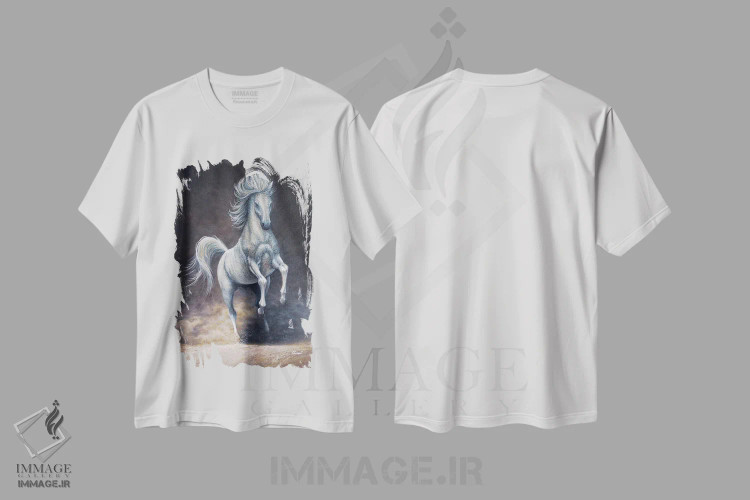 تیشرت سفید طرح دار "آزادی ۵"، دکور معاصر اثر هنر چامی | فروشگاه ایماژ