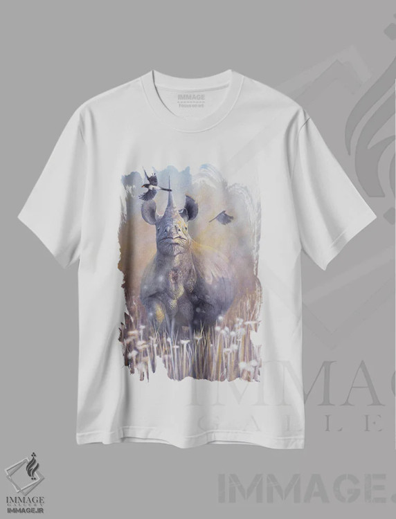 تیشرت سفید طرح دار "ناپدید شدن ۲"، دکور معاصر اثر هنر چامی | فروشگاه ایماژ