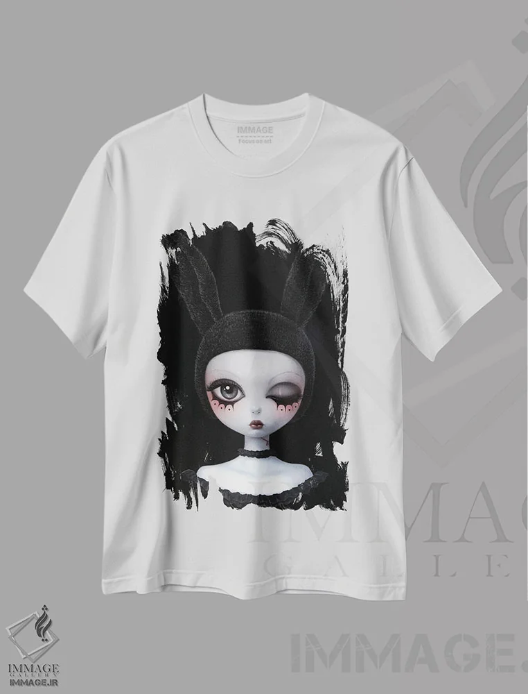 تیشرت سفید طرح دار "حافظه چیست ۳"، هنر فاخر معاصر اثر چن هونگژو | immage.ir