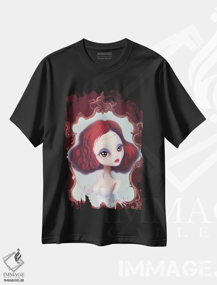 تیشرت مشکی طرح دار "یک روزه در نور"، هنر فاخر معاصر اثر چن هونگژو | فروشگاه ایماژ