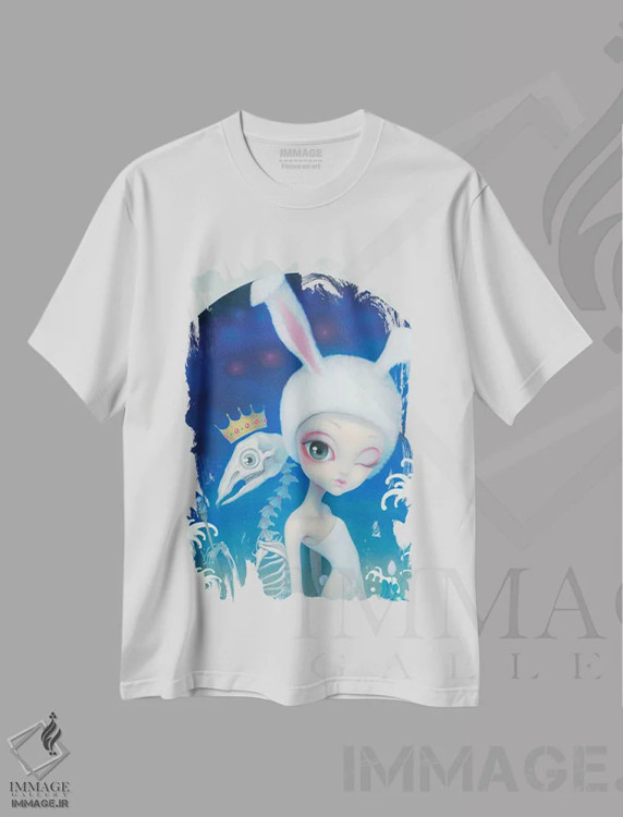 تیشرت سفید طرح دار "سیاه چالهٔ تمنا"، هنر فاخر معاصر اثر چن هونگژو | immage.ir