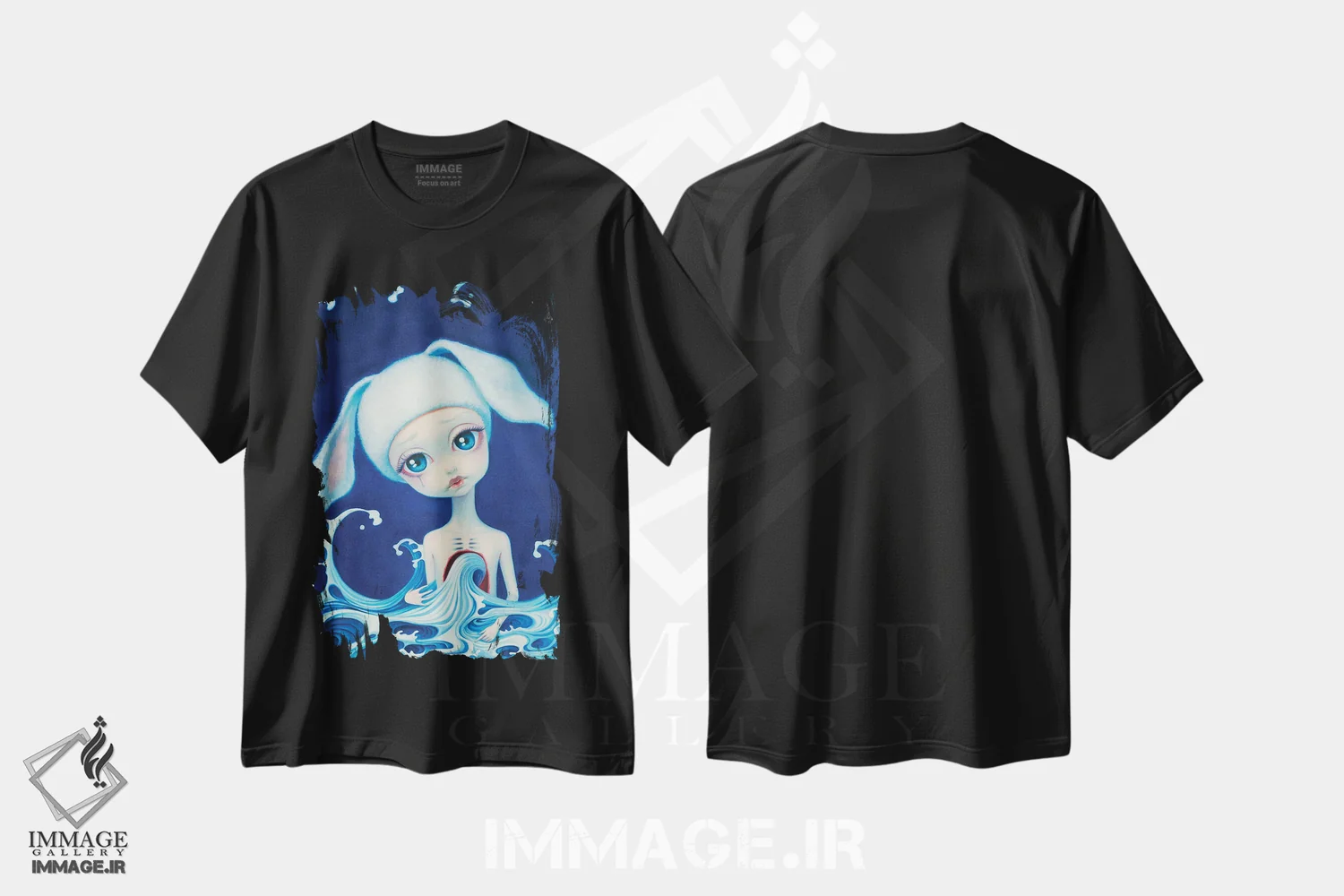 تیشرت مشکی طرح دار "دریا مال توست"، هنر فاخر معاصر اثر چن هونگژو | immage.ir