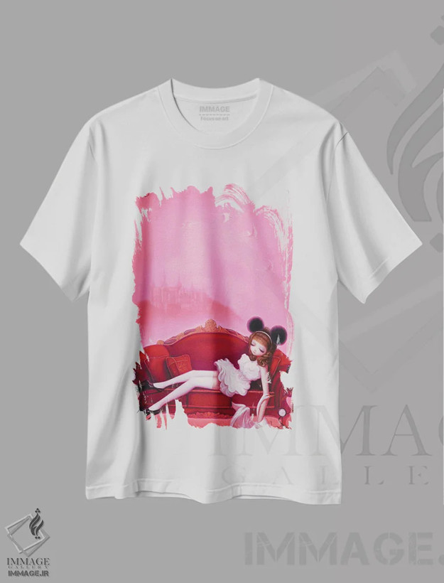 تیشرت سفید طرح دار "قوی وحشی، نمی تواند بیدار شود"، هنر فاخر معاصر اثر چن هونگژو | فروشگاه ایماژ