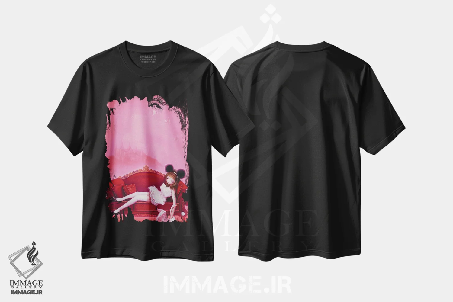 تیشرت مشکی طرح دار "قوی وحشی، نمی تواند بیدار شود"، هنر فاخر معاصر اثر چن هونگژو | immage.ir