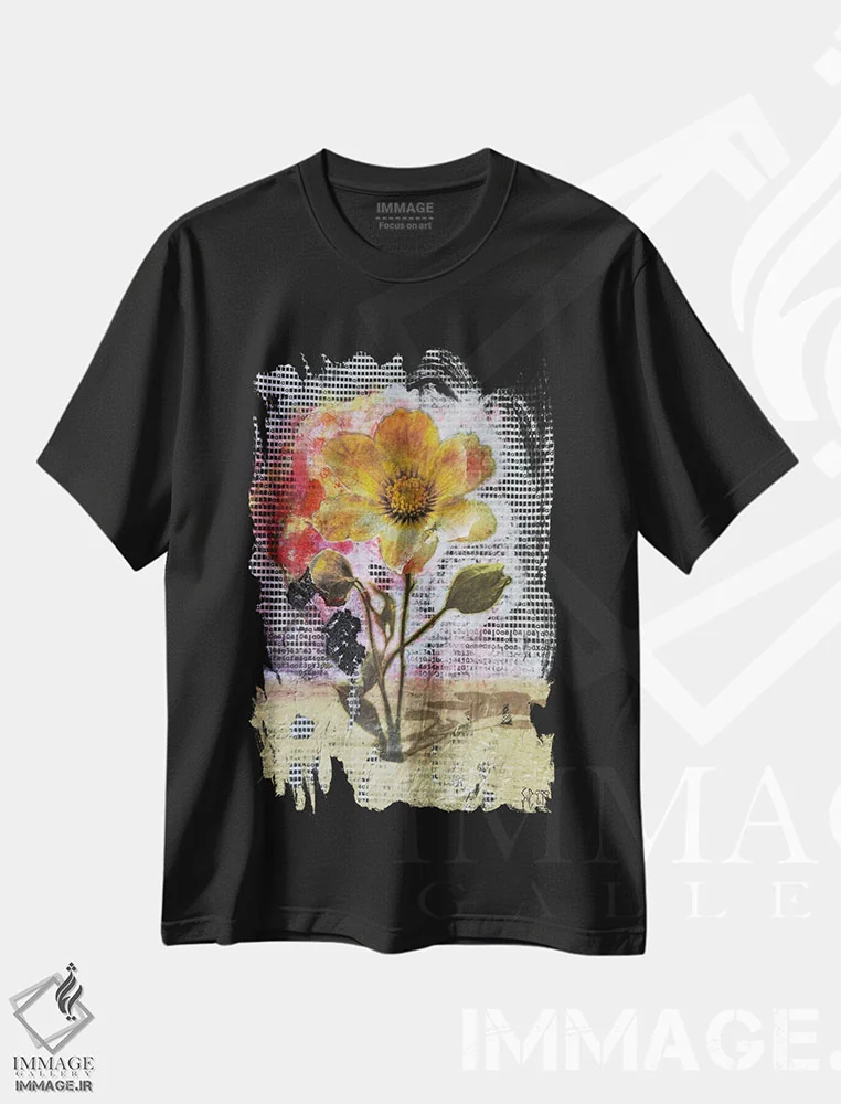 تیشرت مشکی طرح دار "گل"، هنر خیابانی اثر سیسرو اسپین | immage.ir