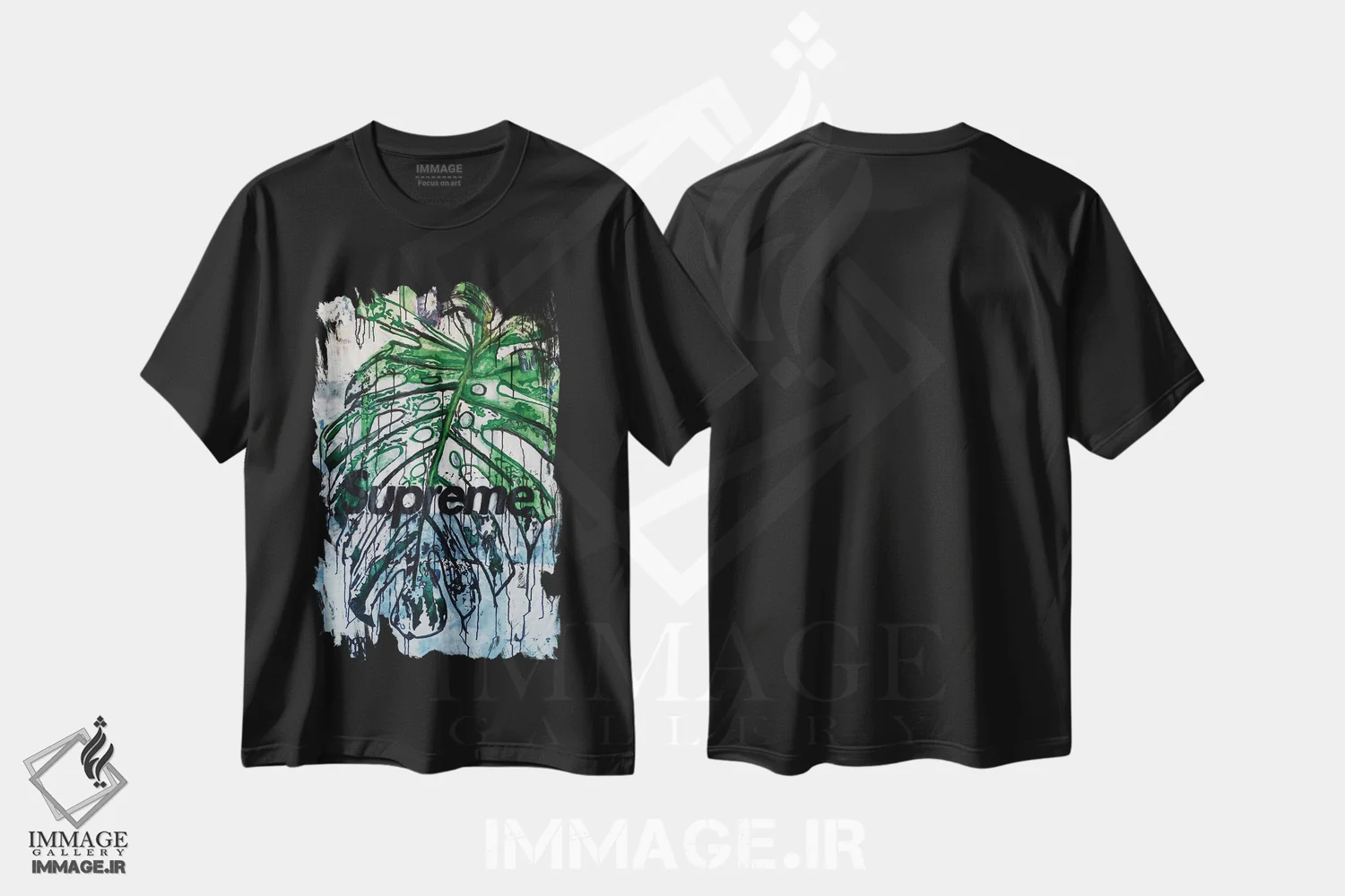 تیشرت مشکی طرح دار "سبزه زار"، هنر فاخر معاصر اثر سیسرو اسپین | فروشگاه ایماژ