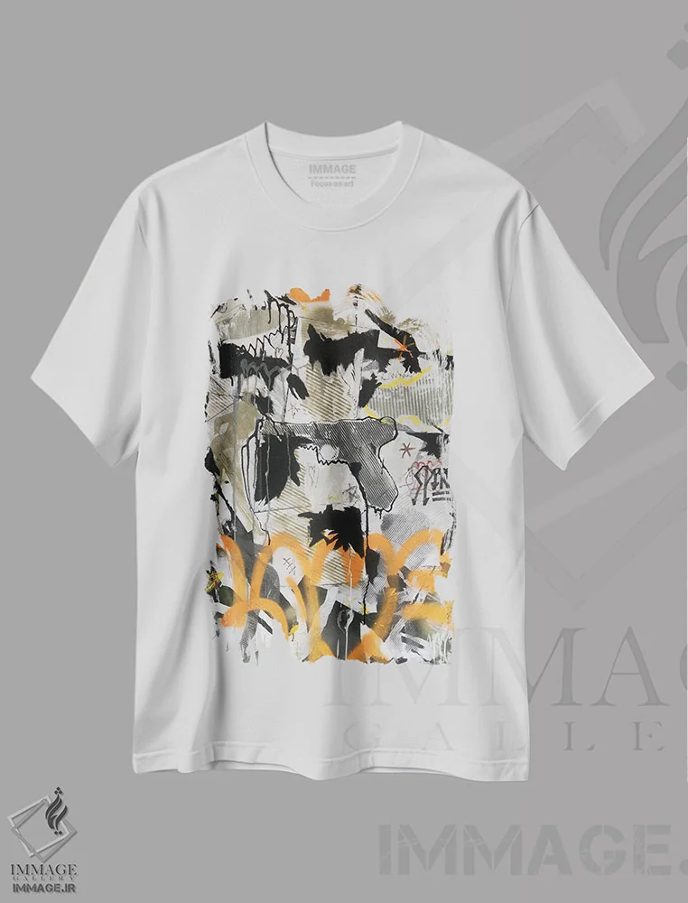 تیشرت سفید طرح دار "تنها چشمانم برای توست" اثر سیسرو اسپین | فروشگاه ایماژ