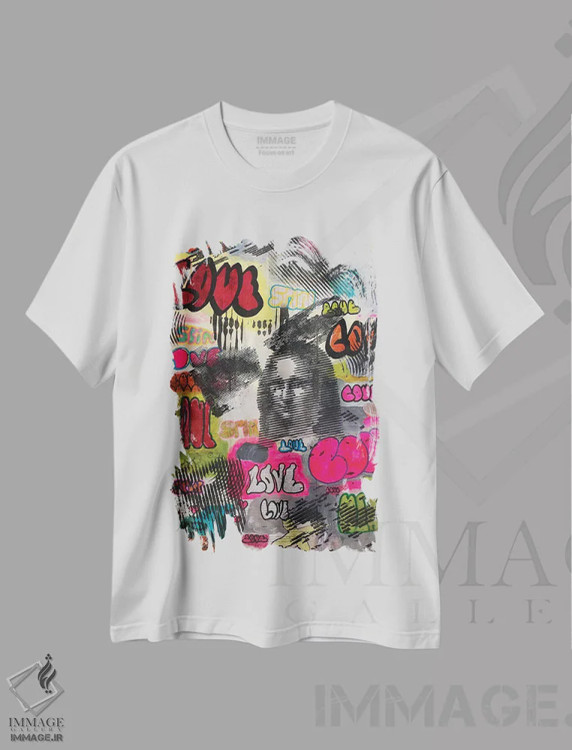 تیشرت سفید طرح دار "همیشه تو را خواهم دید"، هنر فاخر معاصر اثر سیسرو اسپین | immage.ir