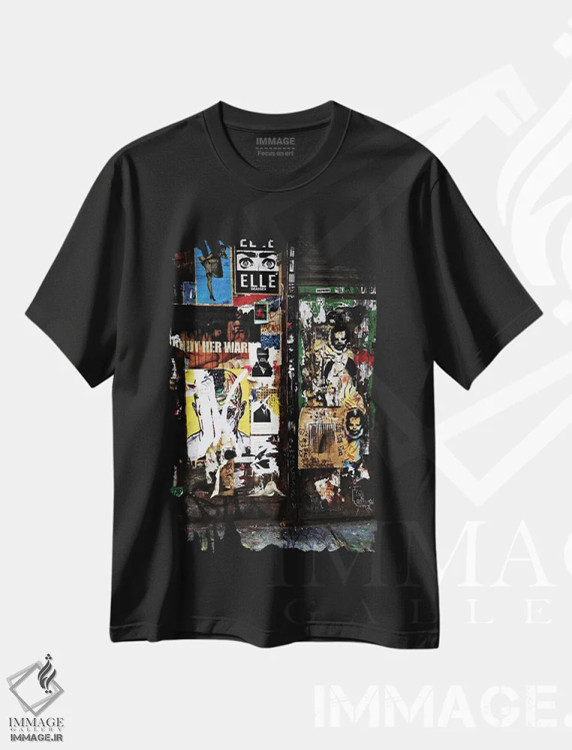 تیشرت مشکی طرح دار دیوارهای نیویورک، دکوراسیون جایگزین اثر سیسرو اسپین | immage.ir