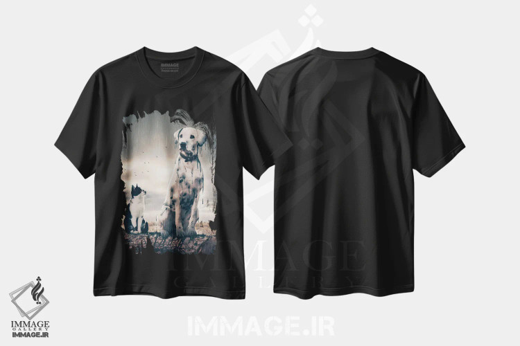 تیشرت مشکی طرح دار چکیدن، هنر دیجیتال اثر آدام کازینز | فروشگاه ایماژ