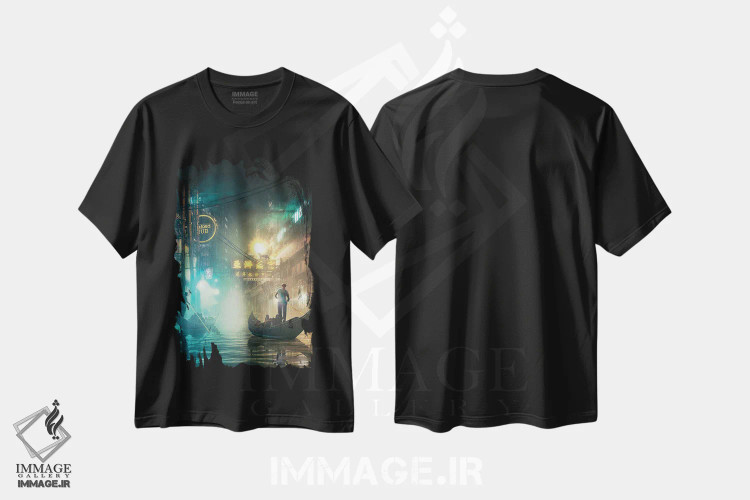 تیشرت مشکی طرح دار آبراه های آینده، دکور آسیایی اثر آدام کازینز | immage.ir