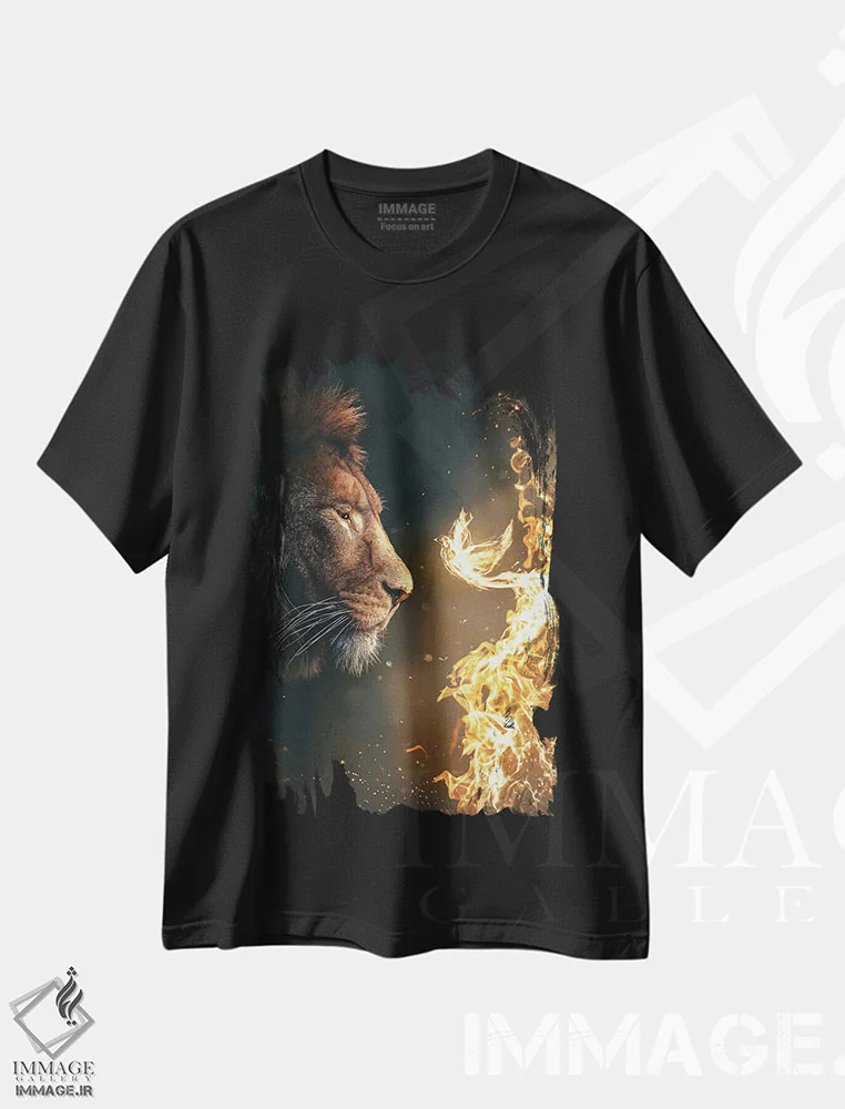تیشرت مشکی طرح دار آتش درونی، هنر دیجیتال اثر آدام کازینز | فروشگاه ایماژ