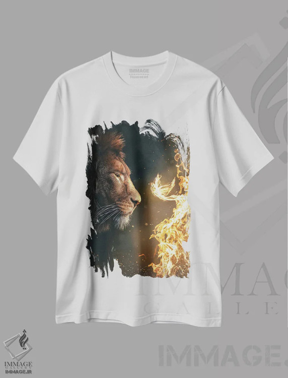 تیشرت سفید طرح دار آتش درونی، هنر دیجیتال اثر آدام کازینز | immage.ir