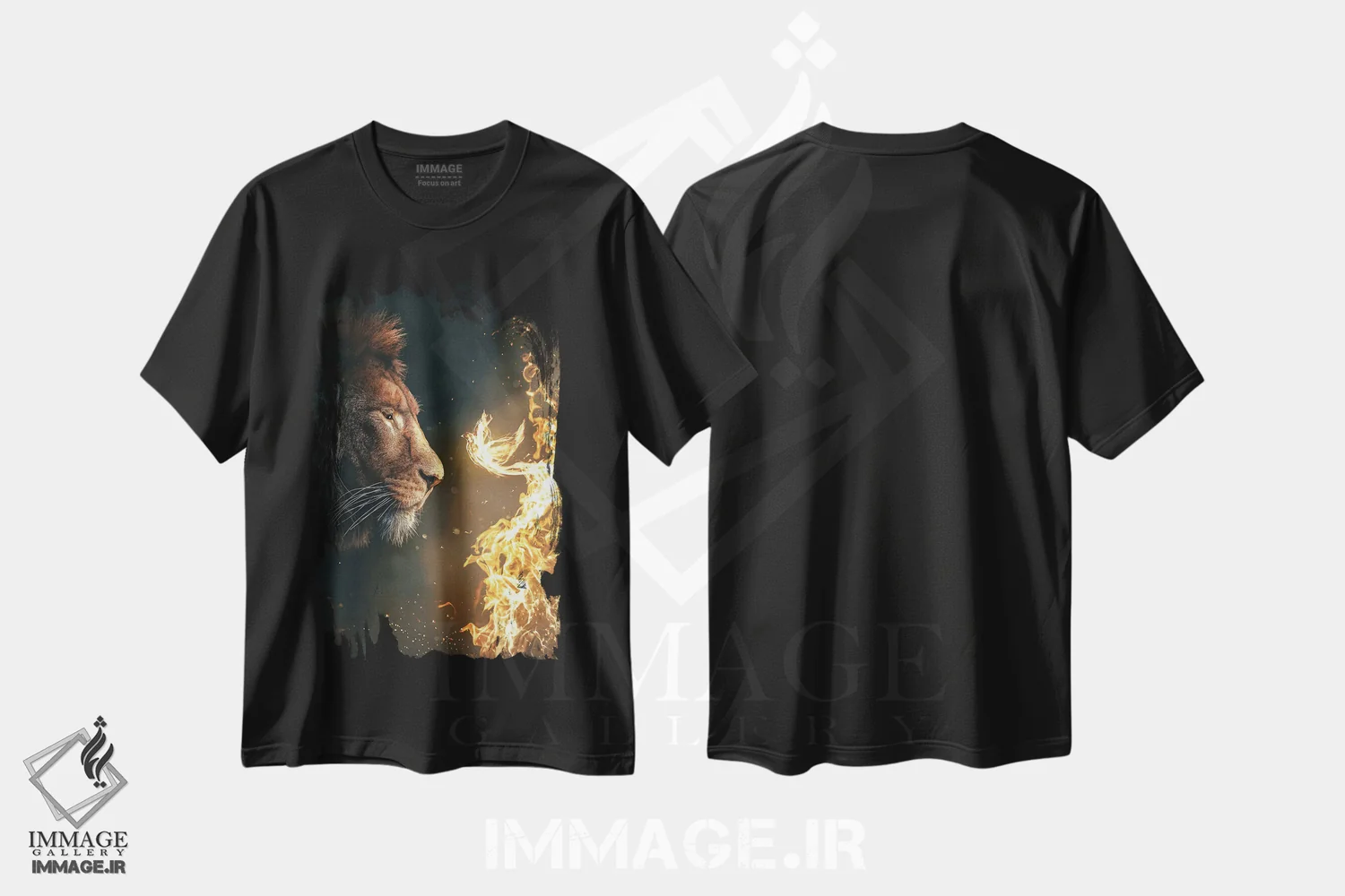 تیشرت مشکی طرح دار آتش درونی، هنر دیجیتال اثر آدام کازینز | فروشگاه ایماژ
