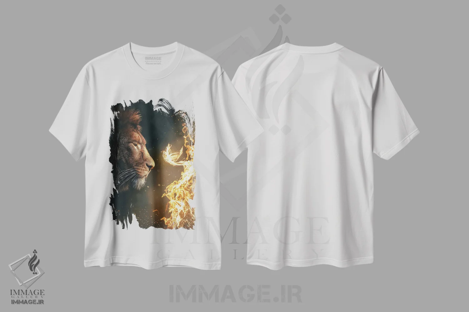 تیشرت سفید طرح دار آتش درونی، هنر دیجیتال اثر آدام کازینز | immage.ir