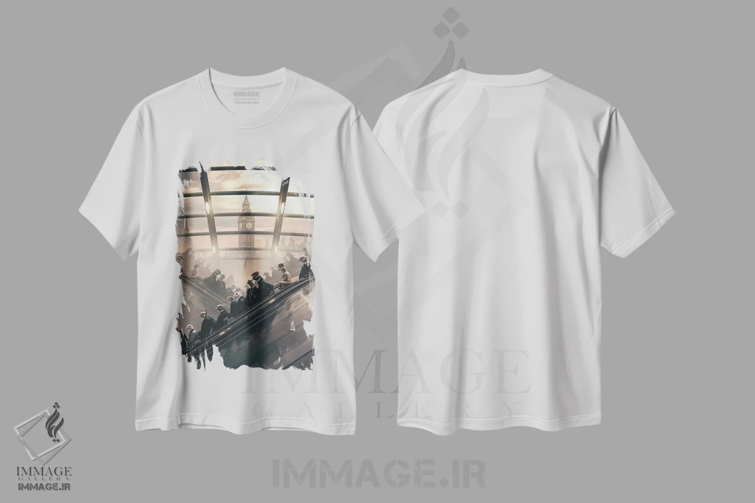 تیشرت سفید طرح دار بازگشت به کار، هنر دیجیتال اثر آدام کازینز | immage.ir