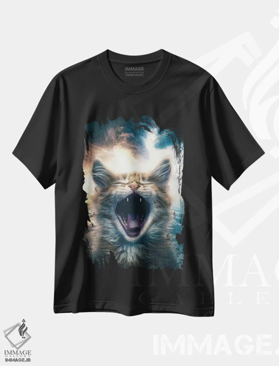 تیشرت مشکی طرح دار غرش کوچک، هنر دیجیتال اثر آدام کازینز | فروشگاه ایماژ