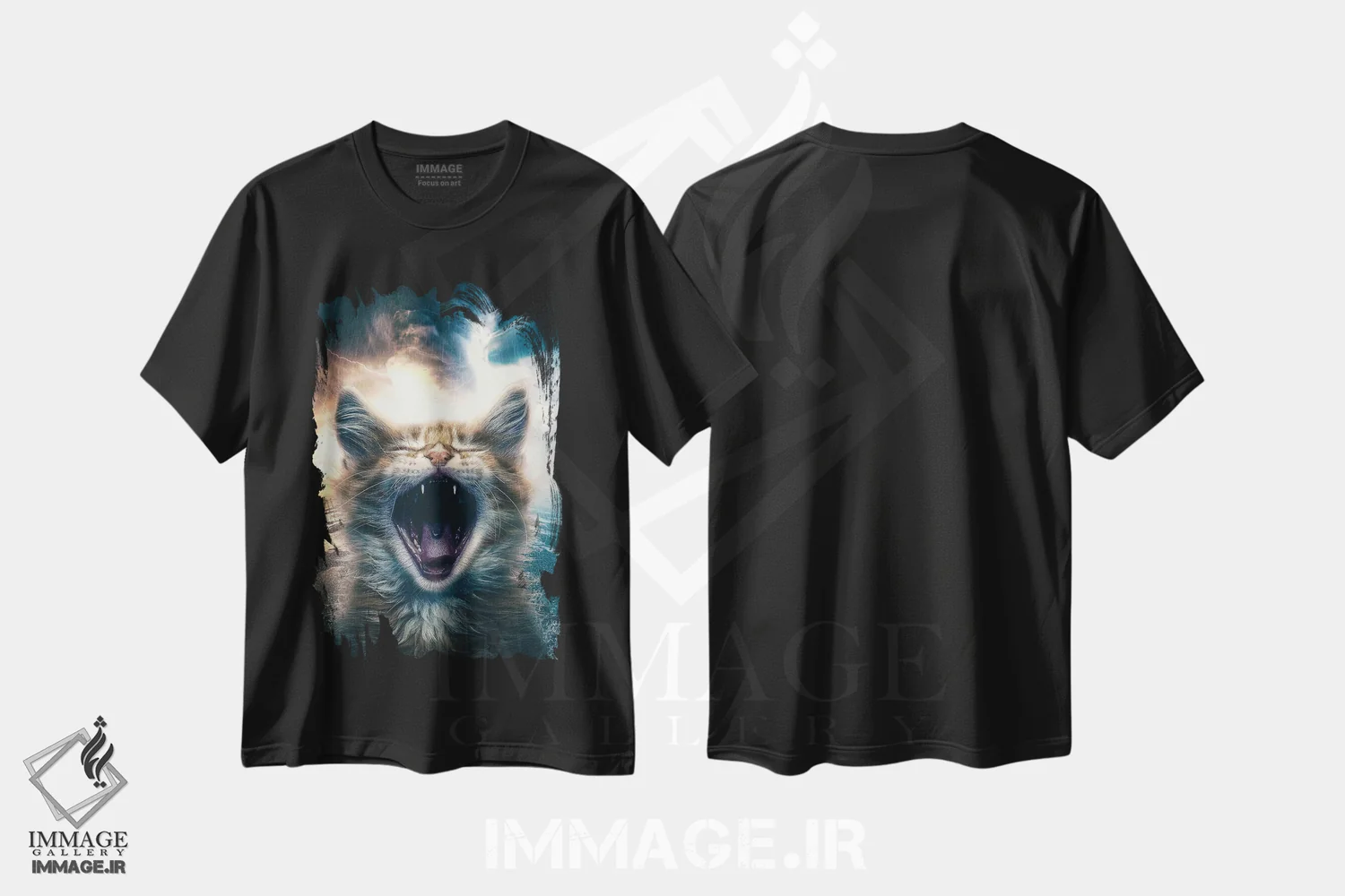 تیشرت مشکی طرح دار غرش کوچک، هنر دیجیتال اثر آدام کازینز | فروشگاه ایماژ