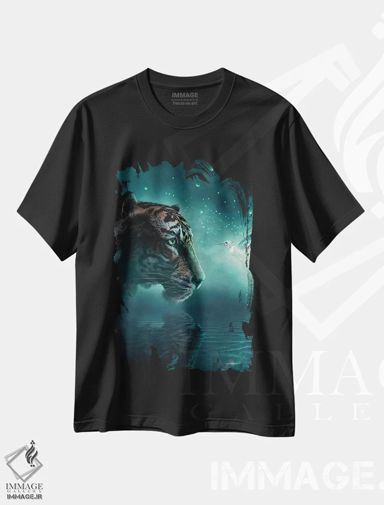 تیشرت مشکی طرح دار سال ببر، هنر دیجیتال اثر آدام کازینز | immage.ir