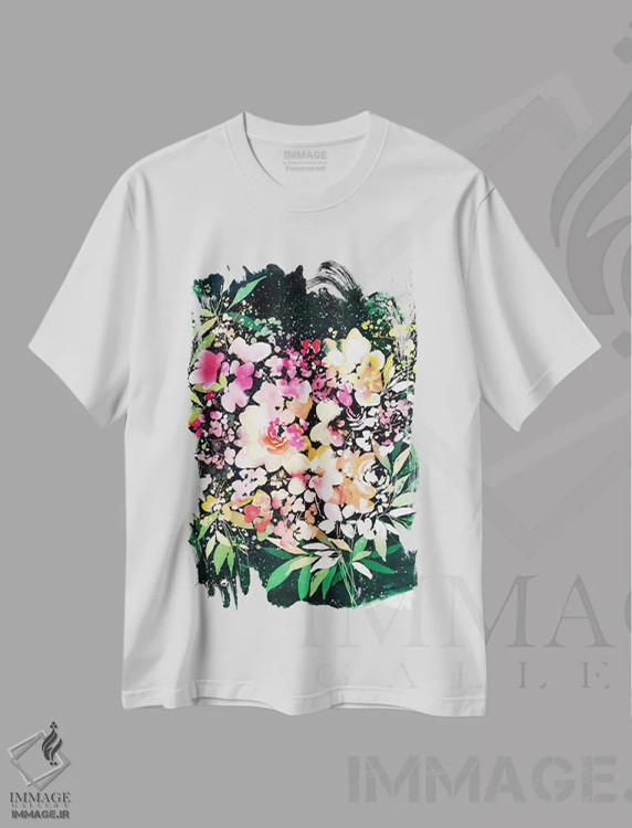 تیشرت سفید طرح دار قلب شکوفا شونده شبانه، دکور معاصر اثر کریتیو اینگرید | immage.ir