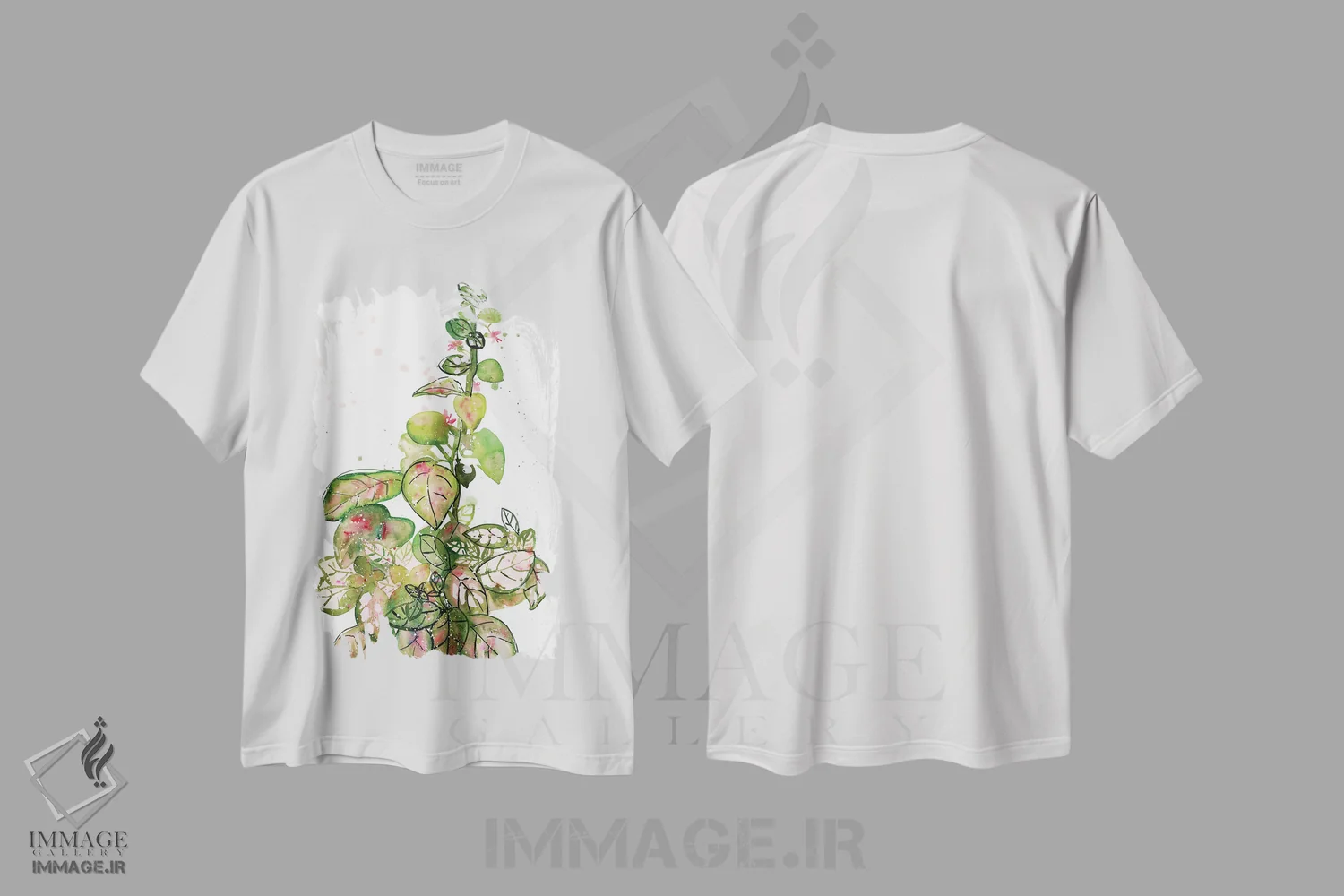 تیشرت سفید طرح دار خال خالی صورتی، دکور معاصر اثر کریتیو اینگرید | فروشگاه ایماژ