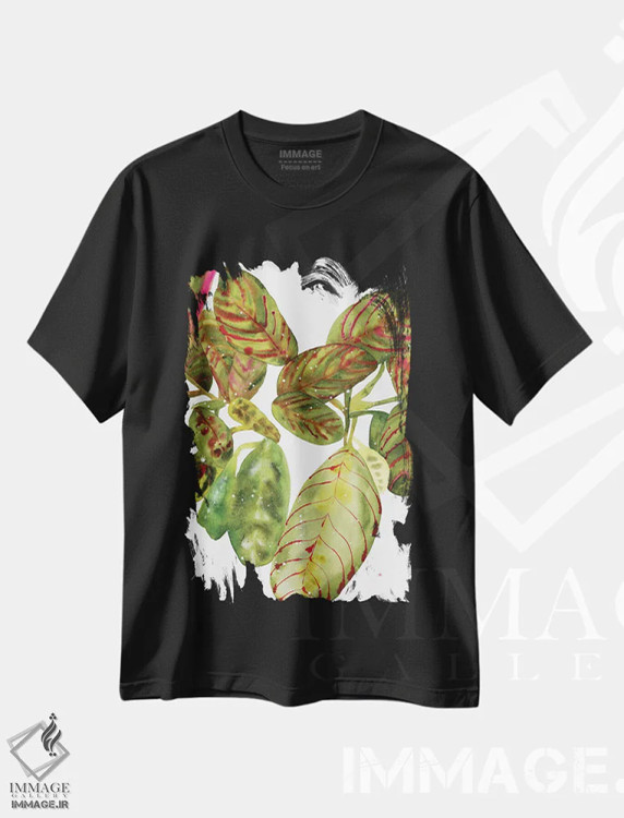 تیشرت مشکی طرح دار گیاه دعایی، دکور معاصر اثر کریتیو اینگرید | immage.ir