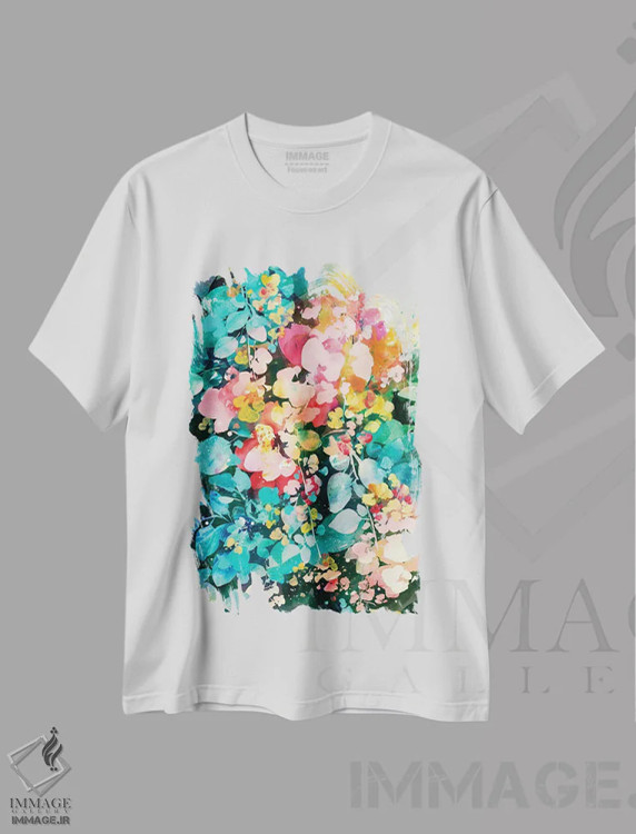 تیشرت سفید طرح دار جوانه های بارانی، دکور معاصر اثر کریتیو اینگرید | immage.ir