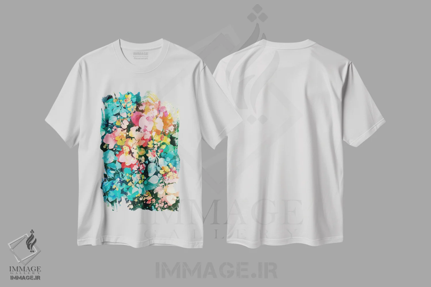 تیشرت سفید طرح دار جوانه های بارانی، دکور معاصر اثر کریتیو اینگرید | immage.ir