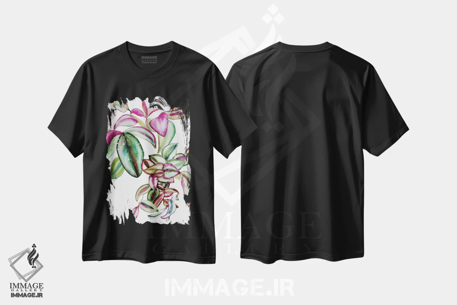 تیشرت مشکی طرح دار تردسکانتیا، دکور معاصر اثر کریتیو اینگرید | فروشگاه ایماژ